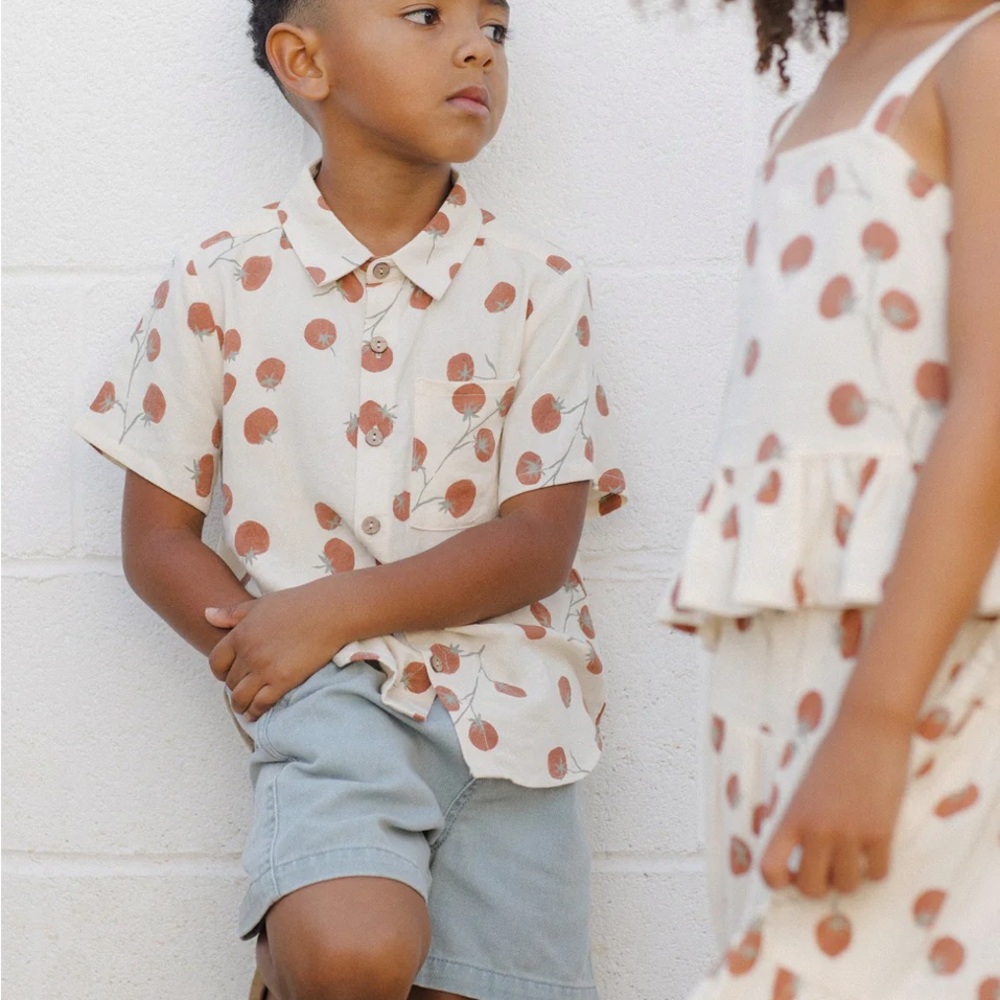 Rylee + Cru Collared Short Sleeve Shirt || Tomatoes 🍅